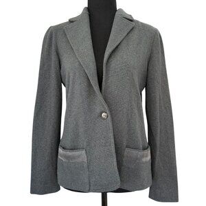 AMINA RUBINACCI Gray Cashmere Blazer Jacket Small